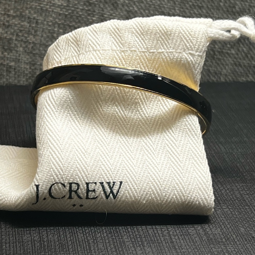 J Crew Bracelet in black enamel and gold tone